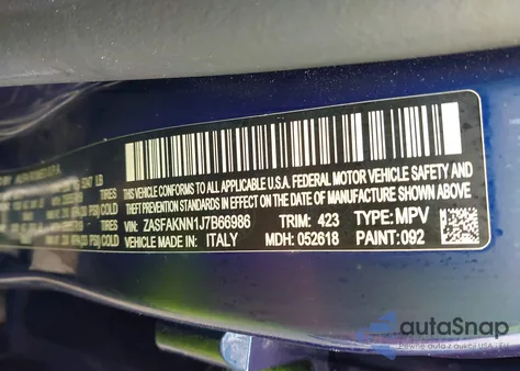 2018 Alfa Romeo Stelvio Ti Sport Awd z USA, uszkodzony, nr VIN ZASFAKNN1J7B66986